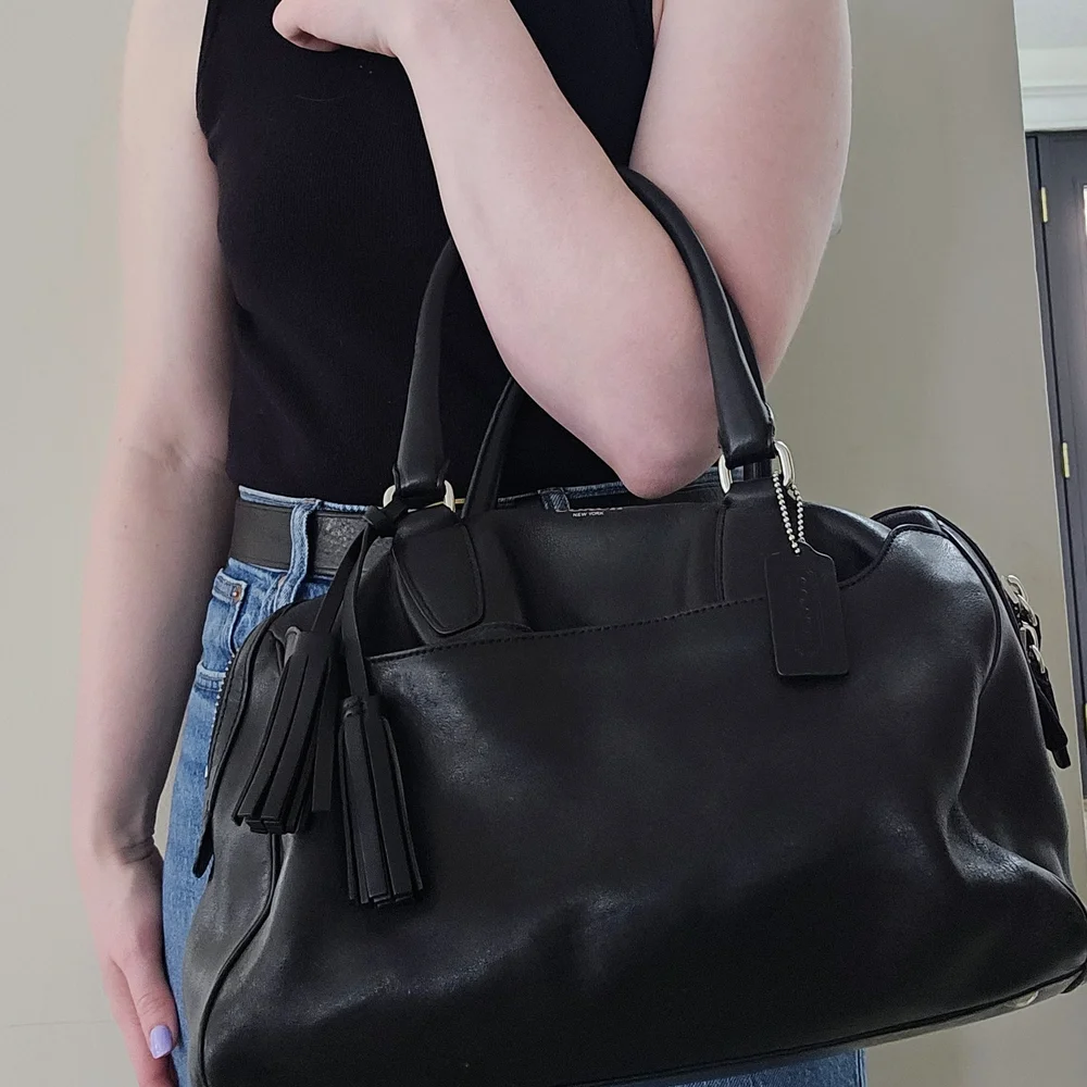 Coach Black Leather Hobo Satchel